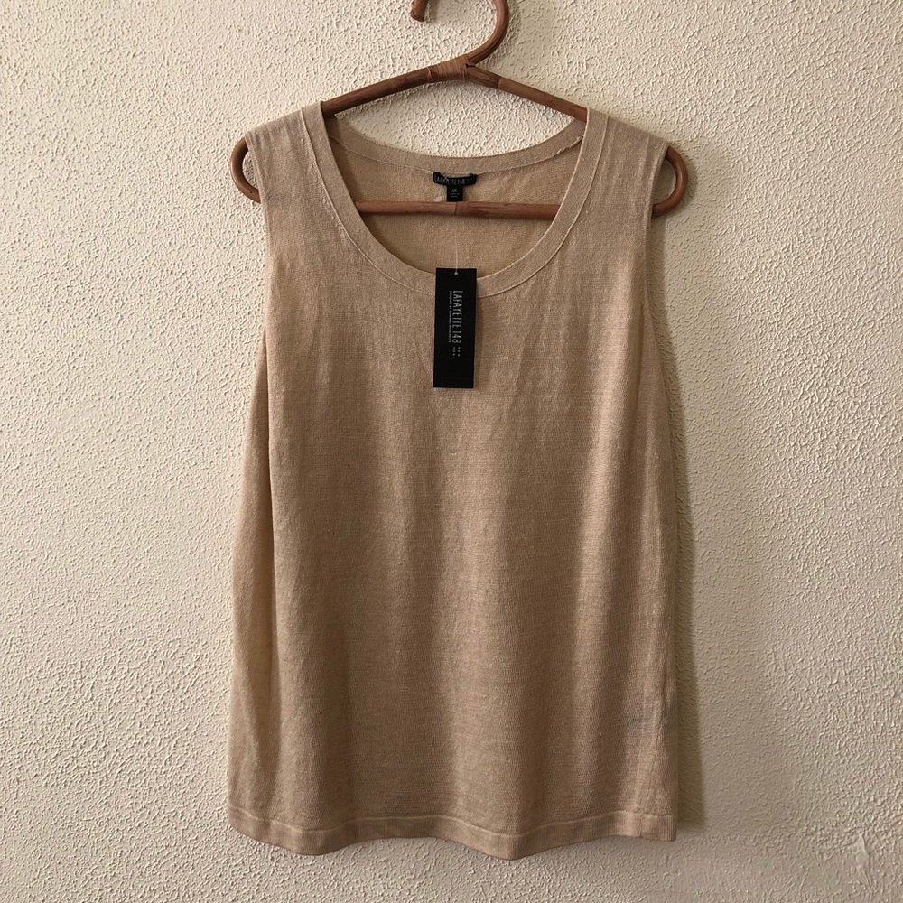 NWT Lafayette 148 Linen Sweater Tank 1X